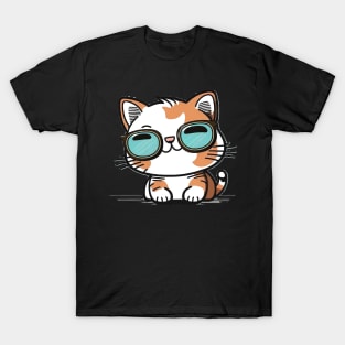 Cute ginger cat wearing sunglasses T-Shirt